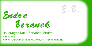 endre beranek business card